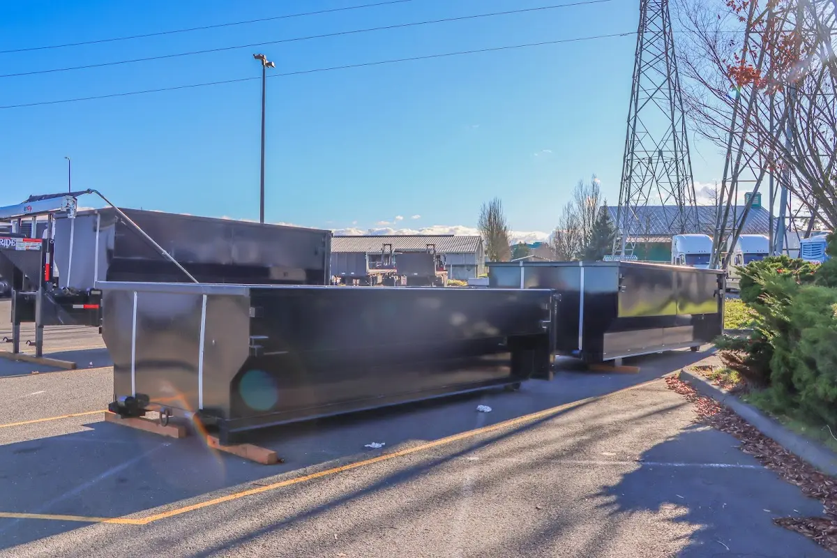 Roll-off dumpster ready for waste disposal at job site for Demolition Dumpster Rental in Pittstown